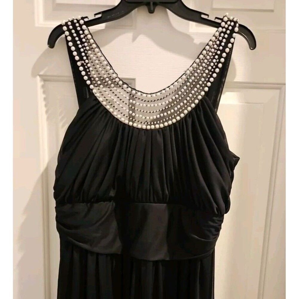 Fiesta Fashion Formal Womens Black 3X Dress Pearl Accents